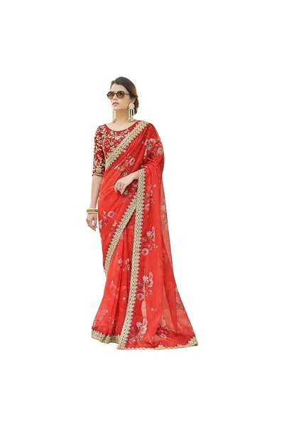 Festive Wear Saree With Heavy Beautiful  Blouse