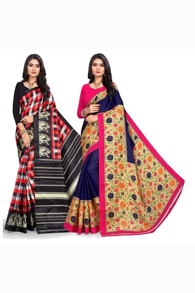 Combo of 2 SVB Multicolour Silk  Saree