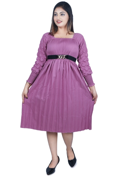 Stylish Full Sleeve Purple Color  Gown For Girls