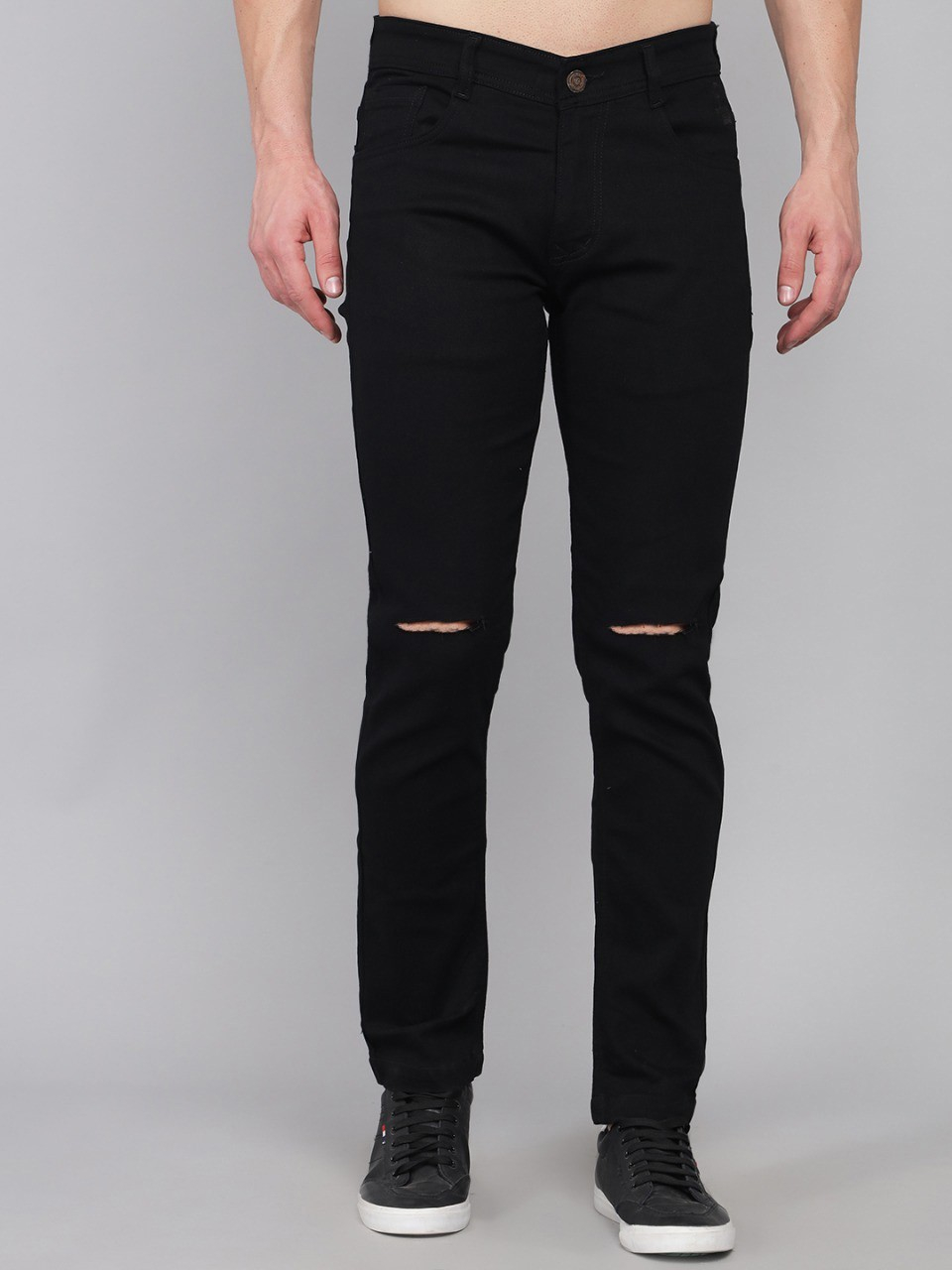 Podge Slim Fit Black Jeans For Men