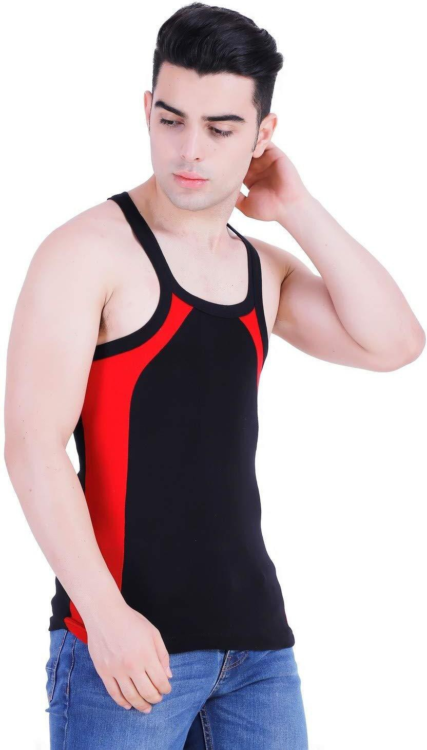 Multicolor Cotton Fabric Sleeveless Vest for Man