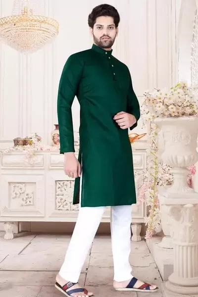 Mens Straigth Kurta Pajama Combo Set In 100% Cotton