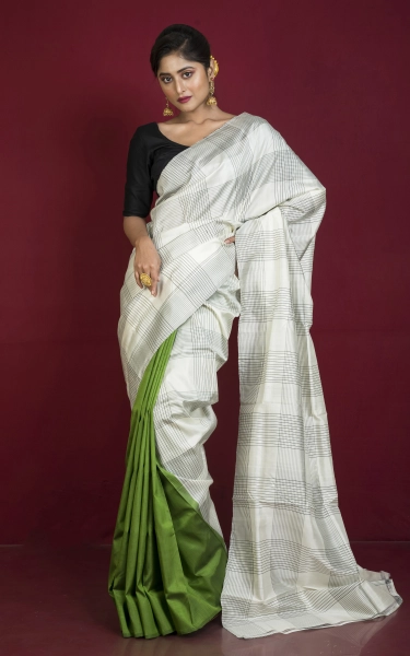 Half and Half Soft Bishnupuri Katan Silk Saree