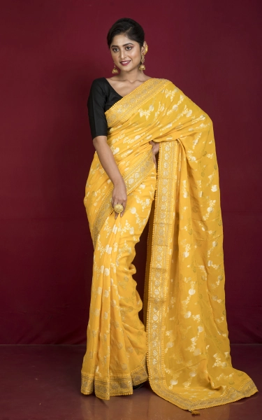 Handwoven Khaddi Georgette Designer Saree