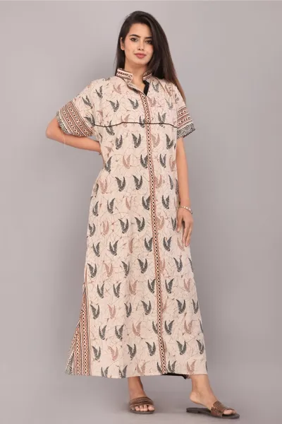 Premium Cotton Printed Collar Nighties