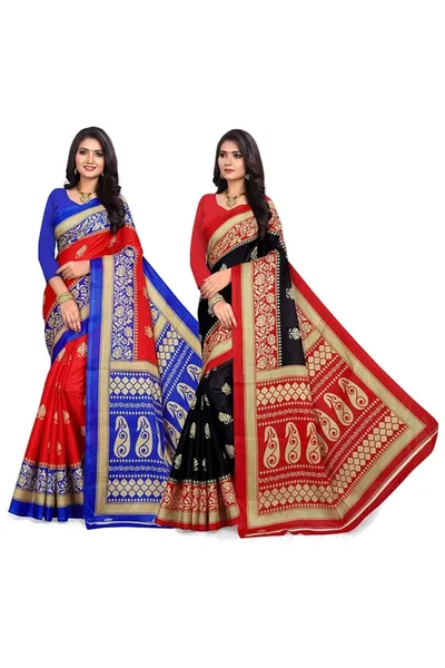 Combo of 2 SVB Multicolour Silk  Saree