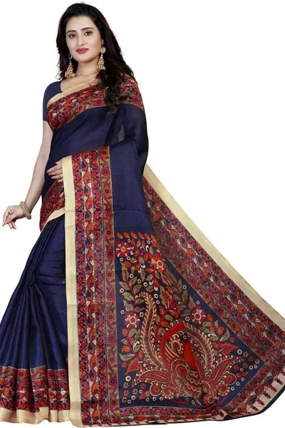 SVB Saree Mysore Silk Kalamkari Saree