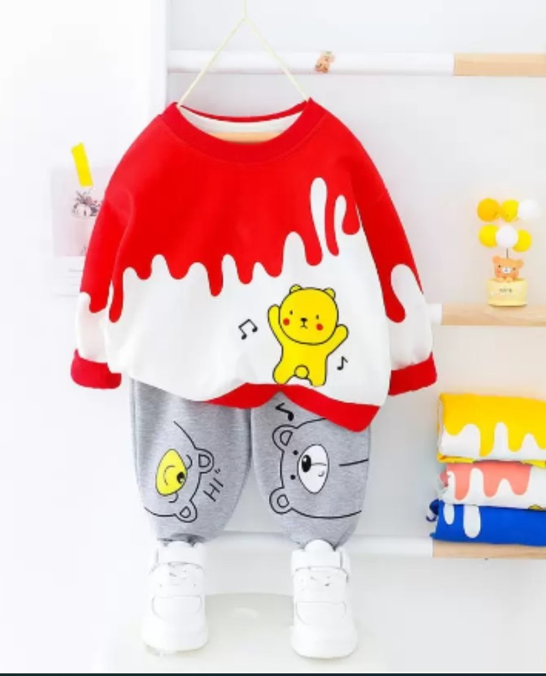 Kids Full Sleeves Printed T-shirt And Full Pant Set