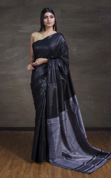 Handwoven Soft Staple Gicha Tussar Saree