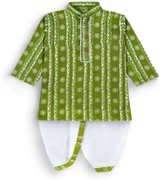 Baby Boys Ethnic Cotton Printed Dhoti Kurta Set