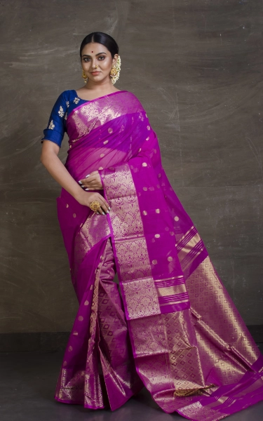 Bengal Handloom Tanchui Work Patli Pallu Saree