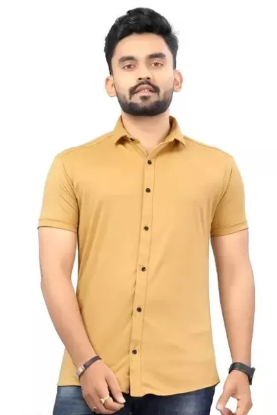 Golden Casual Wear Regular Fit Shirt For Men