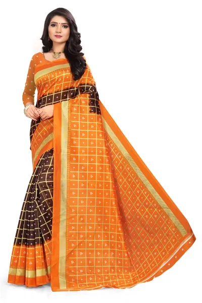 SVB Saree  Orange Mysore Silk Saree With Blouse Piece