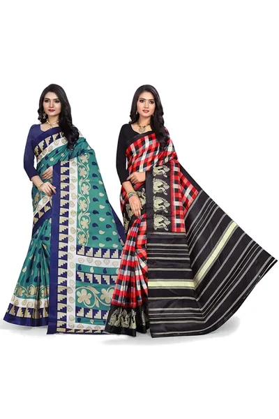 Combo of 2 SVB Multicolour Silk  Saree