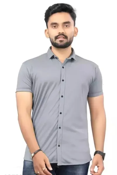 Slate Gray Casual Wear Regular Fit Shirt For Men