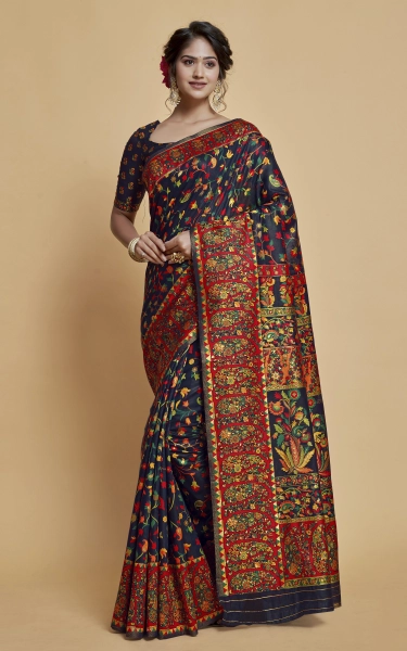 Kashmiri Handloom Modal Silk Woven Kani Saree