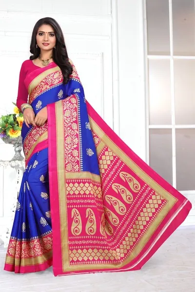 SVB Saree  Pink Khadi Silk Saree With Blouse Piece