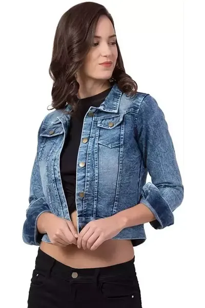 Full Sleeve Solid Women Denim Jacket