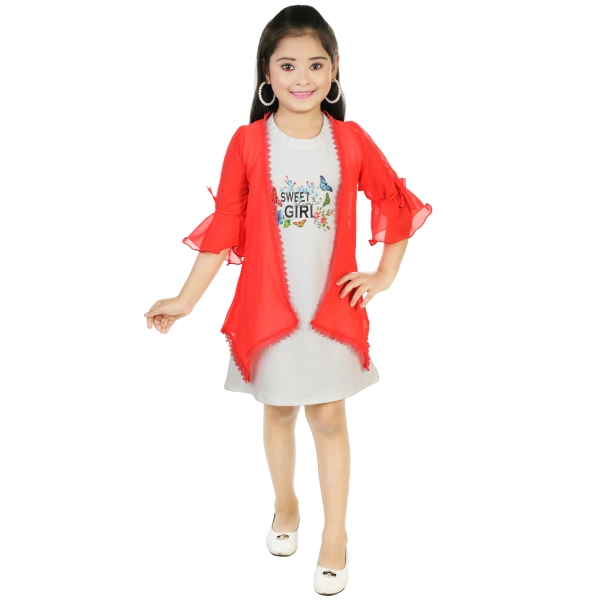 Stylish Fancy  Red Color Dress for Kids