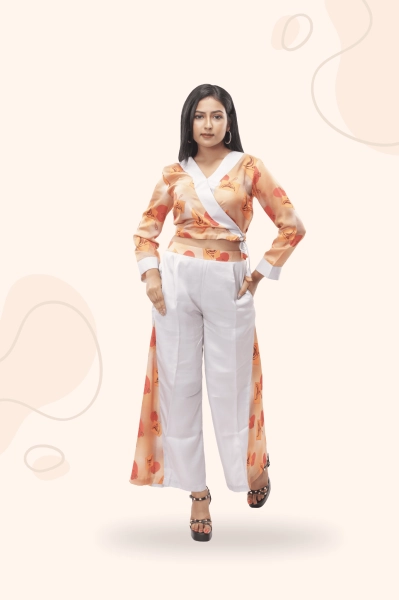 Jwala Wrap Around Top & Straight Pant Co-Ord Set