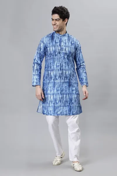 Tie And Dye Sequence Work Kurta For Men