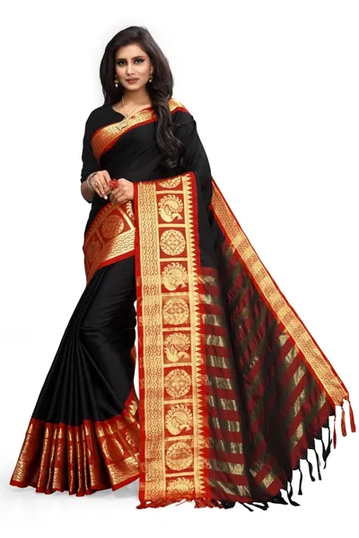 SVB Saree Embellished Art Silk Saree With Blouse And Jhalar