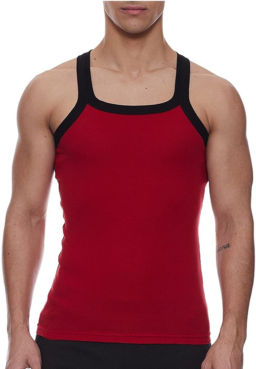 Multicolor Cotton Fabric Sleeveless Vest for Man (Pack of 3)