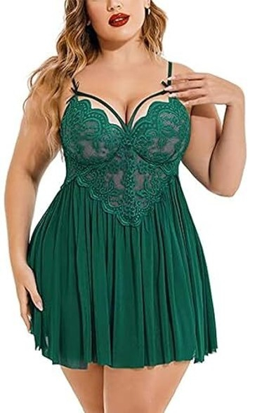 SassyTouch Self Design Babydoll Dress With Panty