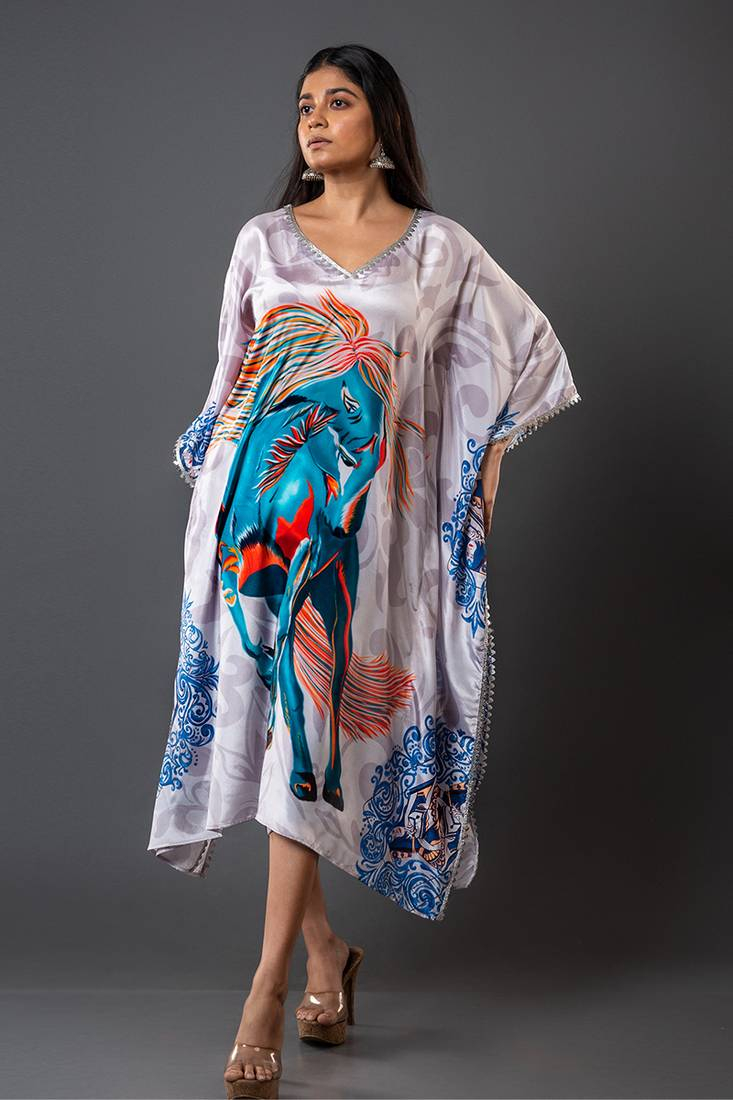 Women Kalki Printed Kaftan Dress