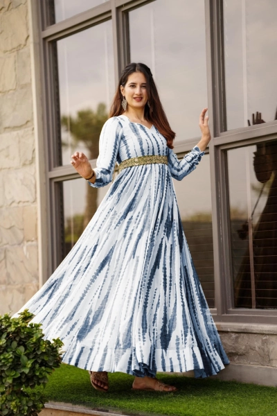 Women’s Printed Georgette Anarkali Gown