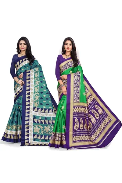 Combo of 2 SVB  Multicolour Silk  Saree