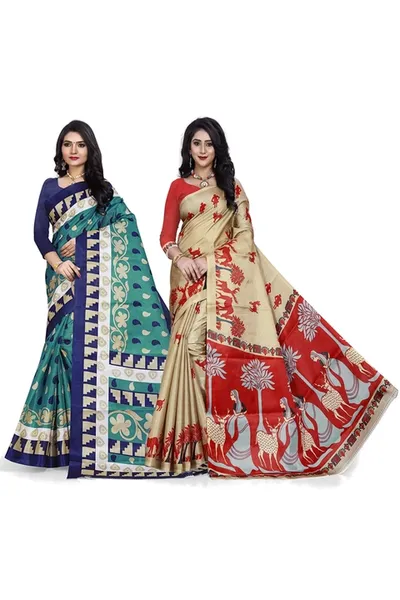 Combo of 2 SVB  Multicolour Silk  Saree