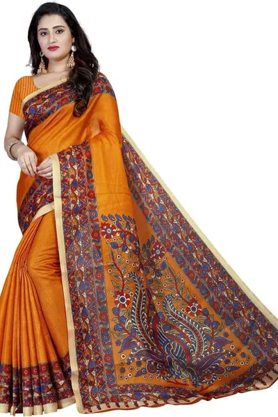 SVB Saree Mysore Silk Kalamkari Saree