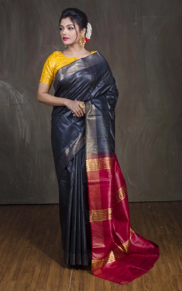 Pure Handloom Gicha Tussar Saree