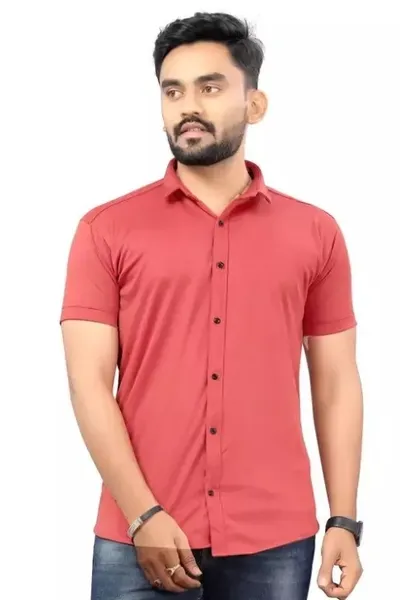 Magenta Casual Wear Regular Fit  Shirt  For Men