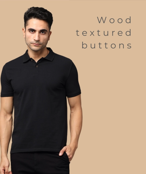 Classic Black Cotton Polo T-Shirt