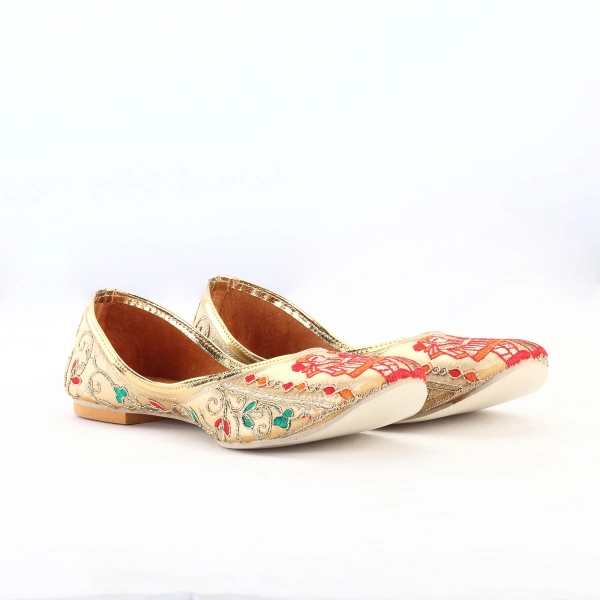 White Embroidered Flat Loafer For Women