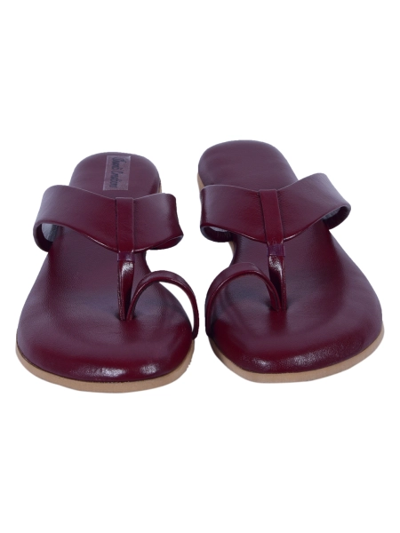 Leather Flat Sandal with Toe Strap for Women & Girls