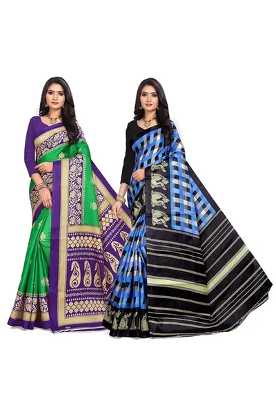 Combo of 2 SVB Multicolour Silk  Saree