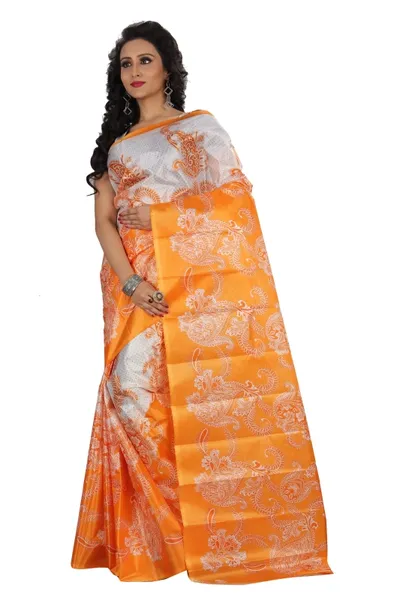 SVB Saree Yellow  Colour Taffeta Silk Saree Without Blouse Piece