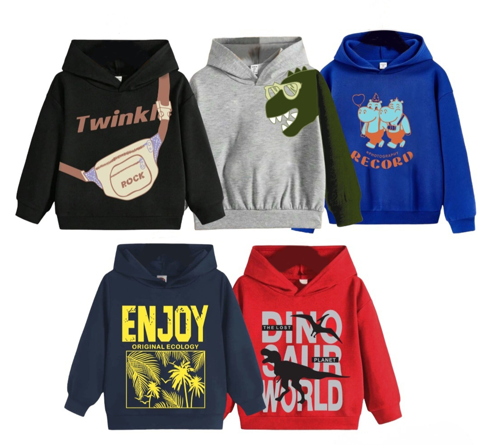 Girls & Boys Comfortable Hoodie Pack Of 5