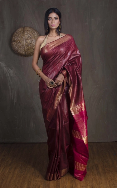 Pure Handloom Gicha Tussar Saree