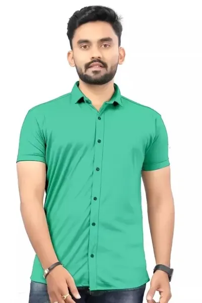 Sea Green Casual Wear Regular Fit Shirt For Men