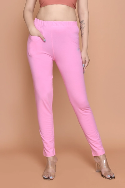 Women Slim Fit Slub Cotton Straight Pant