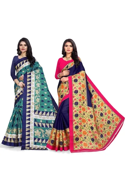 Combo of 2 SVB Multicolour Silk  Saree