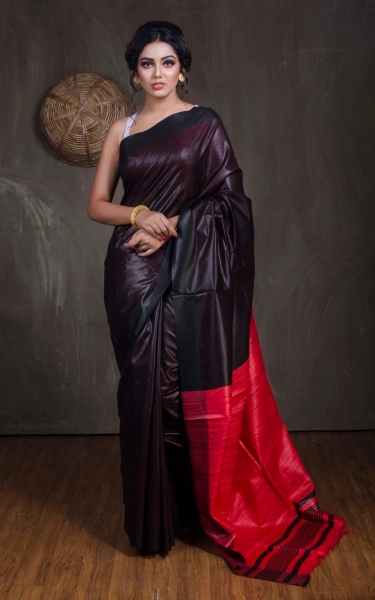 Handwoven Soft Staple Gicha Tussar Saree