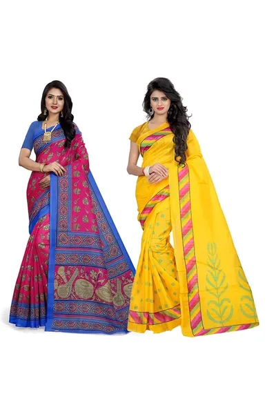 Combo of 2 SVB Multicolour Silk  Saree