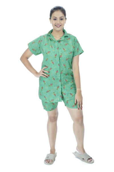 Women Short Printed Night Suit