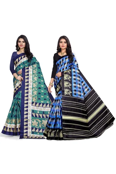 Combo of 2 SVB Multicolour Silk  Saree