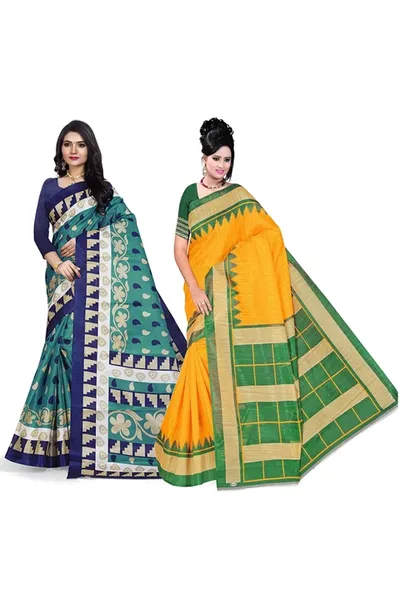 Combo of 2 SVB  Multicolour Silk  Saree